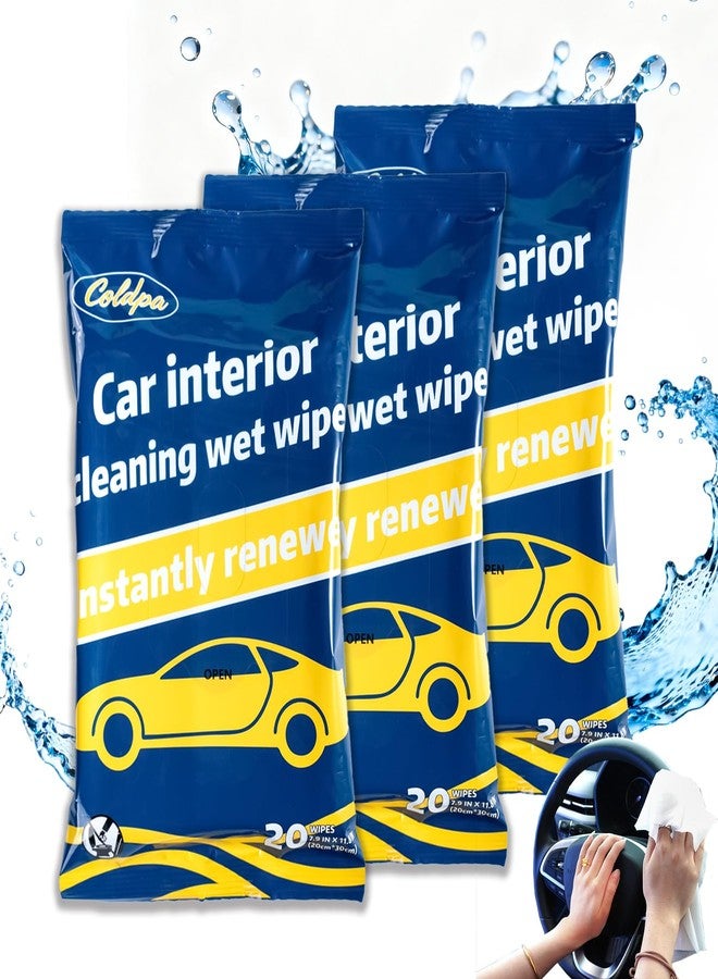 coldpa Car Interior Cleaning Wipes - Streak-Free Dashboard Wipes, Large Size Multi-Purpose Auto Detailing Wipes, All-Purpose Cleaning Wipes, Safe for Leather, Plastic & Screen (60 Packs, 17.8" x 7.8") - Image 2
